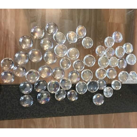 Clear Glass Dome Flat Cabochon Marbles .75" Diameter Set Of 50 - Picture 1 of 7
